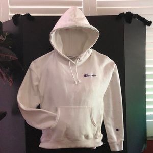 Men’s Champion white hoodie, worn once